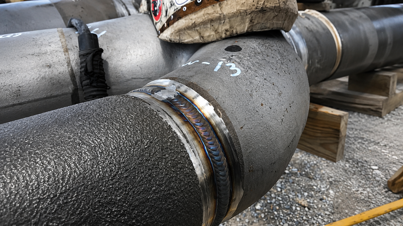 Industrial pipe welding process